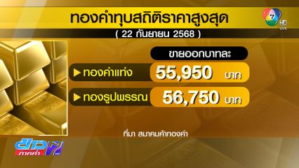 ราคาทองทุบสถิติสูงสุดใหม่ ลุ้นแตะ 57,000 บาท