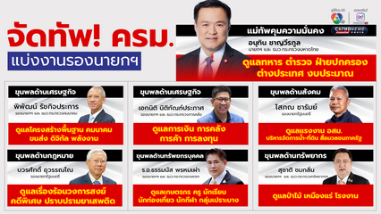 “ครม.อนุทิน” แบ่งงานรองนายกฯ แล้ว!