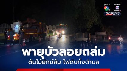 พายุบัวลอยซัดถล่ม จ.ร้อยเอ็ด ต้นไม้ยักษ์ล้มทับสายไฟแรงสูงดับยกตำบล