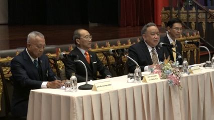 พระวรวงศ์เธอ พระองค์เจ้าเฉลิมศึกยุคล ทรงเป็นประธานแถลงข่าว การจัดงานเฉลิมพระเกียรติ เนื่องในอภิลักขิตสมัย 100 ปี วันสวรรคต พระบาทสมเด็จพระมงกุฎเกล้าเจ้าอยู่หัว