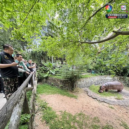 สุชาติ ชมกลิ่น เยี่ยมสวนสัตว์เปิดเขาเขียว จ.ชลบุรี เยี่ยมชม หมูเด้ง ขวัญใจมหาชน