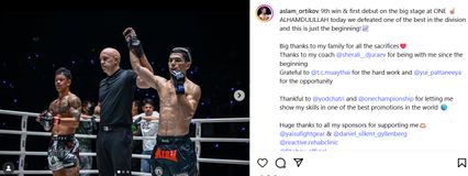 ONE Championship : อัสลามจอน ออร์ติคอฟ สุดภูมิใจปราบหนึ่งในนักชกที่ดีที่สุดรุ่นฟลายเวต