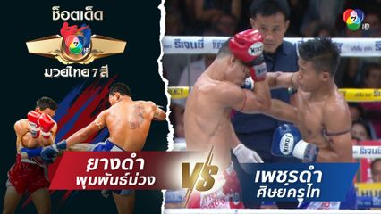ยางดำ พุ่มพันธ์ม่วง vs เพชรดำ ศิษย์ครูไท | ช็อตเด็ดแม่ไม้มวยไทย 7 สี
