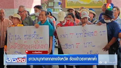 ชาวนาบุกศาลากลางจังหวัด ร้องข้าวราคาตกต่ำ