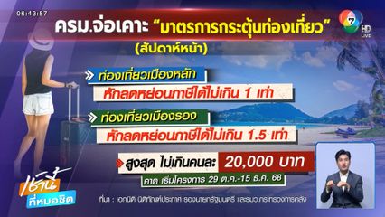 ก.คลัง ชงมาตรการท่องเที่ยวเข้า ครม.สัปดาห์หน้า
