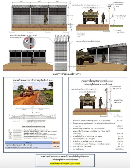 กองทัพไทย เปิดแบบรั้วชายแดน ไทย-เขมร คอนกรีตสำเร็จรูป