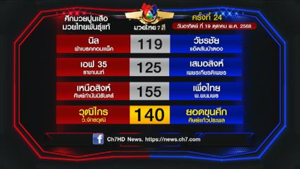 มวยเด็ด วิกหมอชิต : โปรแกรมวันอาทิตย์ที่ 19 ตุลาคม 2568