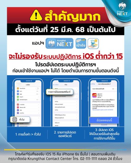 ตรวจสอบมือถือระบบเก่า อดใช้งานคนละครึ่งพลัส รีบอัปเดตเป๋าตัง