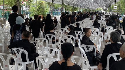 กางเต็นท์ให้ ปชช. รอรับเสด็จขบวนเคลื่อนพระบรมศพ
