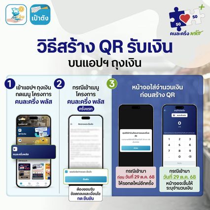 วิธีสร้าง QR ร้านค้าถุงเงิน ให้ลูกค้าสแกนจ่ายคนละครึ่ง พลัส