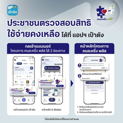 วิธีตรวจสอบสิทธิคงเหลือการใช้จ่าย คนละครึ่งพลัสเหลือกี่บาท ?