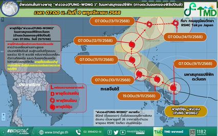 พายุไต้ฝุ่นฟงวอง เคลื่อนเข้าใกล้เกาะลูซอล ฟิลิปปินส์