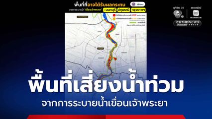 3 จังหวัด เสี่ยงน้ำท่วมจากการระบายน้ำเขื่อนเจ้าพระยา