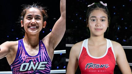 ONE ลุมพินี : อิสไลย์ เอริกา โบโมกาว รับน้องสาวน้อยมวยไทย พลอยชมพู พียู.ผ้าใบ ศึก ONE ลุมพินี 134