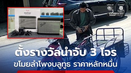 3 คนร้าย ทำทีเข้ามานำโทรศัพท์มือถือมาจำนำ ก่อนจะอาศัยช่วงที่เจ้าของร้านเผลอ หยิบเอาลำโพงบลูทูธ แบรนด์ดังไป