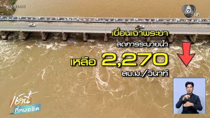 เขื่อนเจ้าพระยา ลดการระบายน้ำต่อเนื่อง จ.ชัยนาท