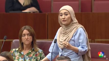 สว.ขวาจัดออสเตรเลีย สวมผ้าคลุมหญิงมุสลิม ป่วนรัฐสภา