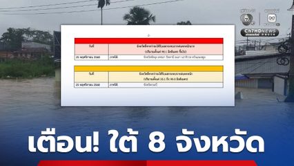 ภาคใต้ตอนล่างมีฝนตกหนักและหนักมาก
