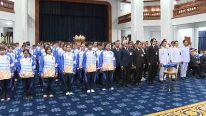 สมเด็จพระกนิษฐาธิราชเจ้า กรมสมเด็จพระเทพรัตนราชสุดา ฯ สยามบรมราชกุมารี พระราชทานพระราชวโรกาสให้ คณะนักกีฬาคนพิการทีมชาติไทย พร้อมด้วยคณะกรรมการพาราลิมปิกแห่งประเทศไทย เฝ้าทูลละอองพระบาท รับพระราชทานพร