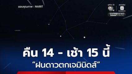 สถาบันวิจัยดาราศาสตร์แห่งชาติ ชวนดู ฝนดาวตกเจมินิดส์ คืน 14 - เช้า 15 ธ.ค. นี้ อัตราการตกสูงสุดถึง 150 ดวงต่อชั่วโมง