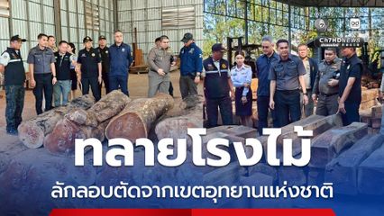ทลายโรงไม้นายทุนจีน ยึดไม้ลักลอบตัดจากเขตอุทยานแห่งชาติ มูลค่ากว่า 300 ล้านบาท