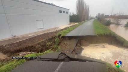 ฝนตกหนักจนคันกั้นน้ำแตก ในรัฐวอชิงตัน สหรัฐฯ