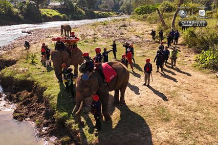 อัลบั้ม ครั้งแรกของโลก! ซ้อมกู้ภัยร่วม “ช้าง–สุนัข–มนุษย์”