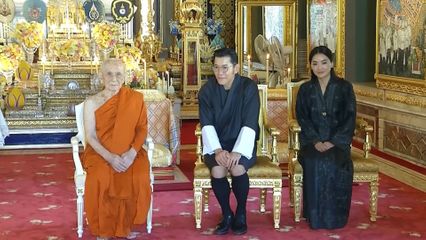 สมเด็จพระราชาธิบดี และสมเด็จพระราชินีแห่งภูฏาน เฝ้าถวายสักการะ สมเด็จพระอริยวงศาคตญาณ สมเด็จพระสังฆราช สกลมหาสังฆปริณายก