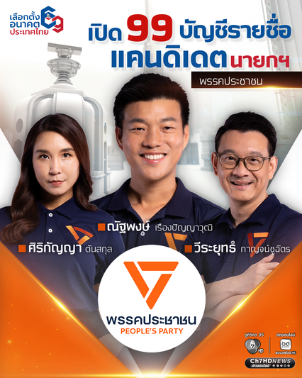 เปิดรายชื่อ 99 ลำดับ ผู้สมัคร สส.ปาร์ตีลิสต์พรรคประชาชน “ไอช์ รัชนก” อยู่ลำดับ 28