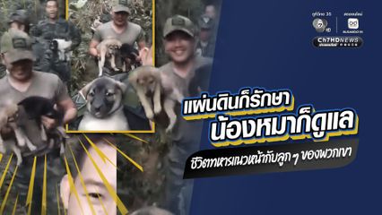 เอ็นดูชีวิตทหารไทยแนวหน้า จบภารกิจสู้รบ มีภารกิจตามหาลูกหมามาเลี้ยง