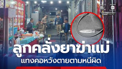 ลูกชายคลั่งยาฆ่าแม่ ก่อนแทงคอหวังตายตามหนีผิด แต่บาดเจ็บสาหัส