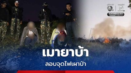 รวบ 2 ผู้ต้องหา เมายาบ้า ลอบจุดไฟเผาป่าในเขตอุทยานแห่งชาติผาแดง