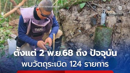 สรุปผลการปฏิบัติงานเก็บกู้ทุ่นระเบิด บ้านไทยนิยม (ช่องเหว) จ.สุรินทร์ ตั้งแต่ 2 พ.ย.68 ถึง ปัจจุบัน