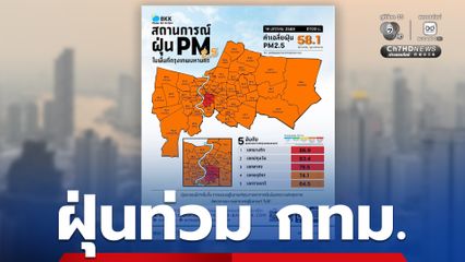 ฝุ่นท่วม กทม. อยู่ระดับส่งผลกระทบต่อสุขภาพ เขตบางรักสูงสุดเช้านี้ (14 ม.ค.)