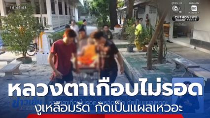 หลวงตาเกือบไม่รอด งูเหลือมรัด กัดเป็นแผลเหวอะ