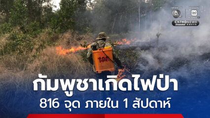 กัมพูชาเกิดไฟป่า 816 จุด ภายใน 1 สัปดาห์ หลายจังหวัดกำลังประสบปัญหามลพิษเล็กน้อย