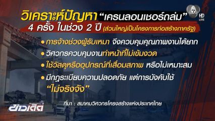 เครนถล่ม 4 ครั้งใน 2 ปี เป็นโครงการก่อสร้างภาครัฐ