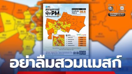 กทม. ฝุ่นมีแนวโน้มเพิ่มขึ้น ออกจากบ้านอย่าลืมสวมหน้ากากป้องกัน