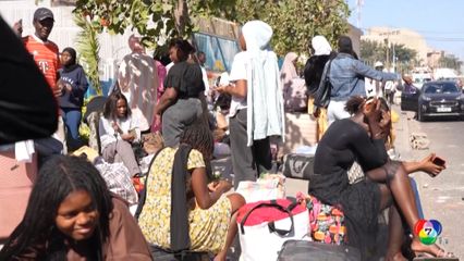 คนตกตึก หลังปีนหนีเพลิงไหม้ตึกระหว่างการประท้วงในเซเนกัล