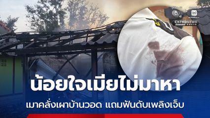 น้อยใจเมียไม่มาหา เมาคลั่งเผาบ้านวอด แถมฟันดับเพลิงเจ็บ