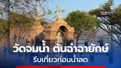 วัดจมน้ำ ต้นฉำฉายักษ์ รีบเที่ยวก่อนน้ำลด คาดหลือเวลาอีกไม่เดือน