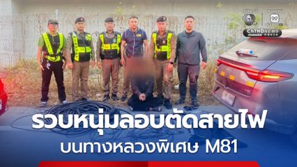 รวบหนุ่มลอบตัดสายไฟต้นเหตุไฟดับบนทางหลวงพิเศษ M81