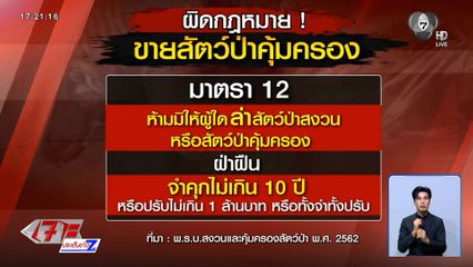 ทราบเบาะแส ! ขายสัตว์ป่าคุ้มครอง
