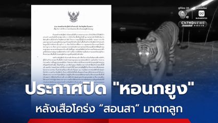 ขสป.ห้วยขาแข้ง ประกาศปิด “หอนกยูง” หลังมีแม่เสือโคร่ง “สอนสา” มาตกลูกอยู่ ตอนนี้ลูกเสืออายุ 1 เดือนแล้ว