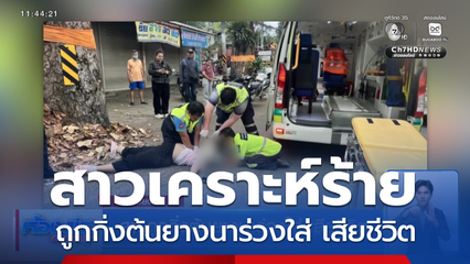 สาวถูกกิ่งต้นยางนาร่วงใส่ เสียชีวิต