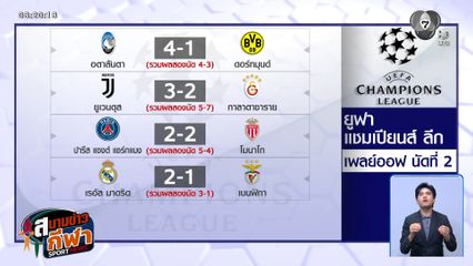 อตาลันตา ระเบิดฟอร์มถล่ม ดอร์ทมุนด์ 4-1 ศึกแชมเปียนส์ ลีก เพลย์ออฟ นัดที่ 2