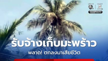หนุ่มรับจ้าง ปีนเก็บมะพร้าว แต่พลาด! ตกลงมาเสียชีวิต