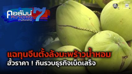 คอลัมน์หมายเลข 7 : แฉทุนจีนตั้งล้งมะพร้าวน้ำหอม ฮั้วราคา ! กินรวบธุรกิจเบ็ดเสร็จ