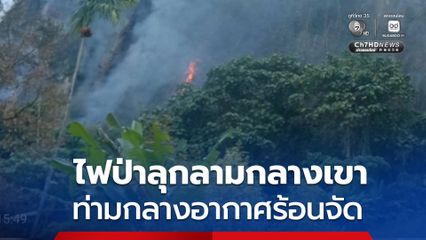 ไฟป่าลุกลามกลางเขา จ.ชุมพร ท่ามกลางอากาศร้อนจัด