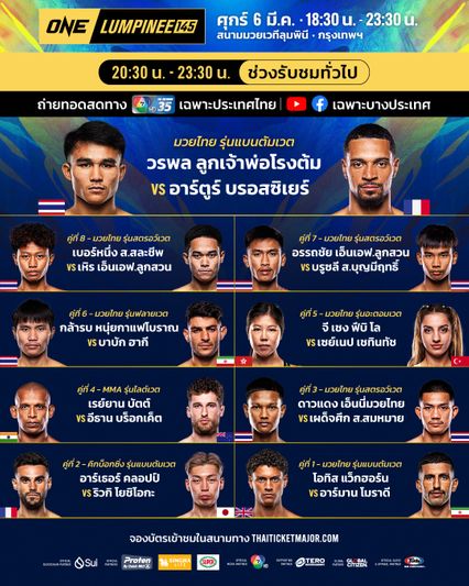 ONE ลุมพินี : 28 นักสู้ผ่านด่านตาชั่ง พร้อมบู๊แหลกศึก ONE ลุมพินี 145
